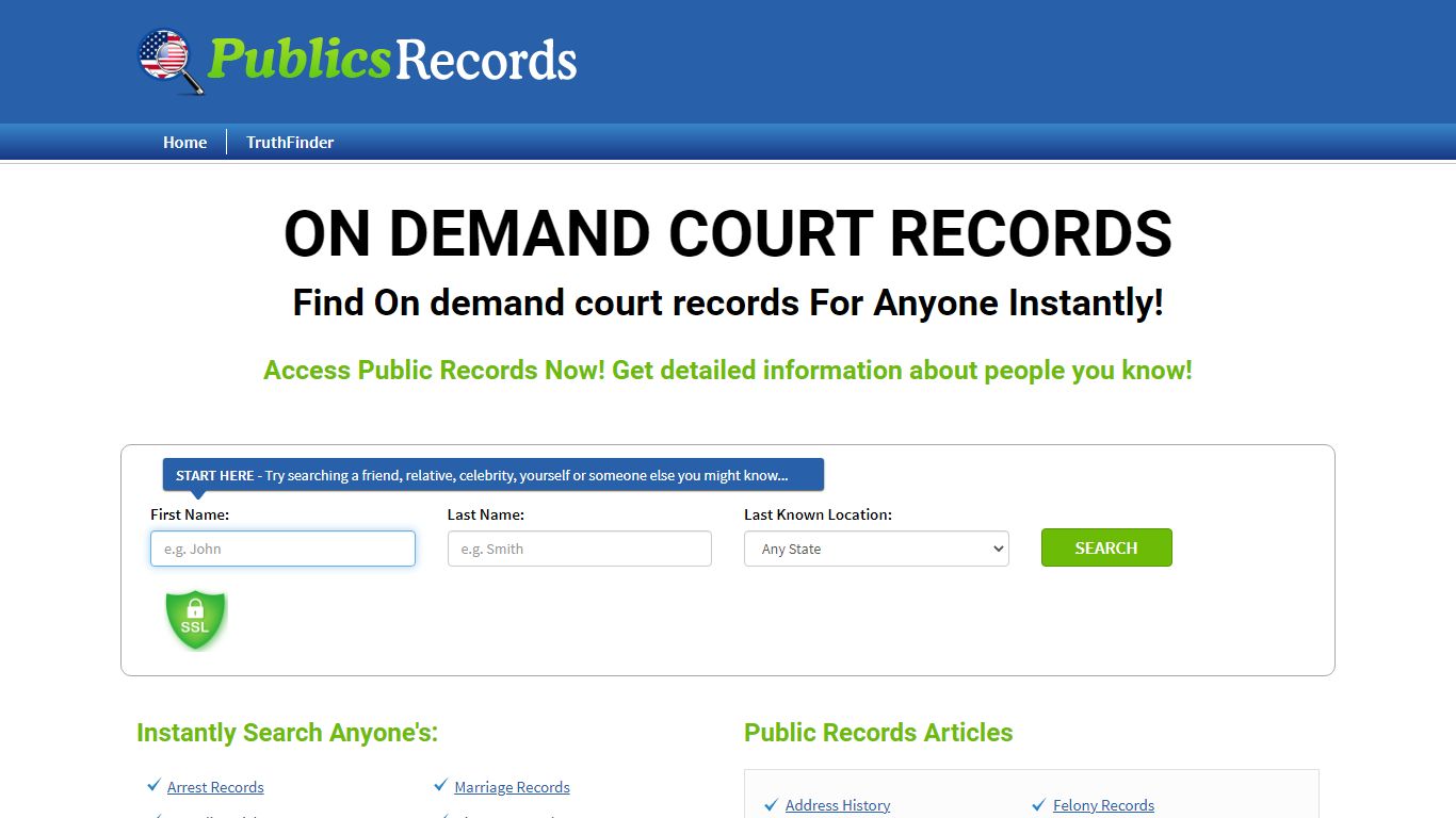 Find On demand court records For Anyone Instantly!
